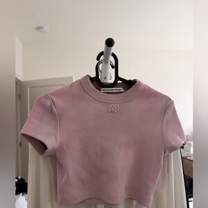 Alexander wang /Pink Embossed Logo t shirt